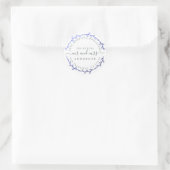 Sticker Rond Future Mme Dark Blue Wreath Mariage Adresse de ret (Sac)