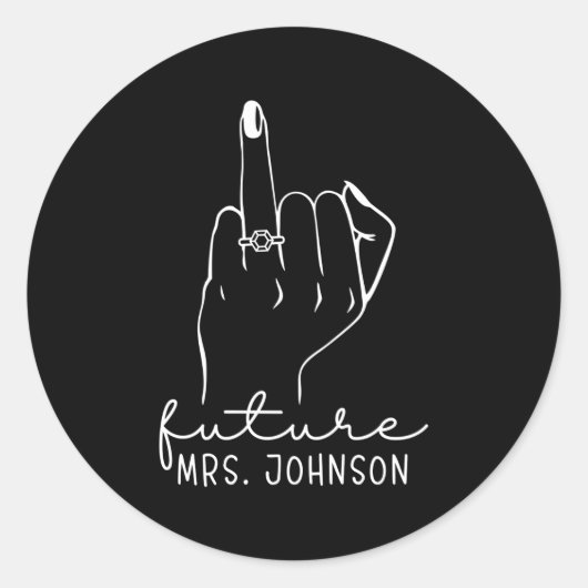 Sticker Rond Future Mme Johnson Nouvelle Robe de Mariée Pour Fi (Devant)