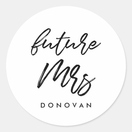 Sticker Rond Future Mme la mariée (Devant)