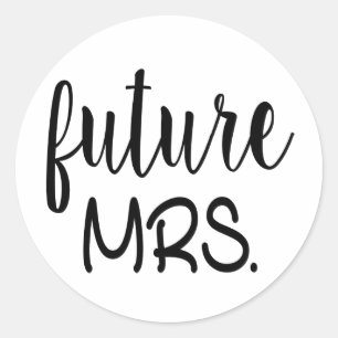 Sticker Rond Future Mme Mariage Noir Blanc Enterrement de Vie d