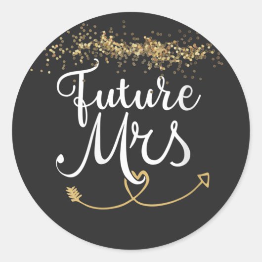 Sticker Rond Future Mme pour la future Mariage (Devant)