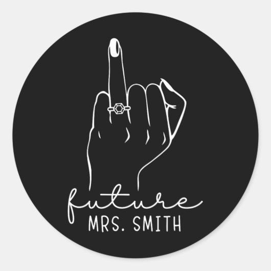 Sticker Rond Future Mme Smith Nouvelle Robe de Mariée Pour Fian (Devant)