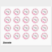 Sticker Rond Future Mrs Bridal Shower Aquarelle Flore Rose (Feuille)
