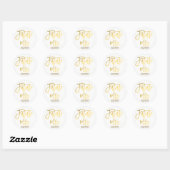 Sticker Rond Future Mrs. Faux Papier D'or Moderne Écriture Favo (Feuille)