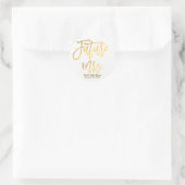 Sticker Rond Future Mrs. Faux Papier D'or Moderne Écriture Favo (Sac)