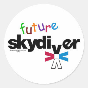 Sticker Rond Future Skydiver