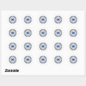 Sticker Rond Futuristic Crystal Mandala – Geometric Tech Art (Feuille)