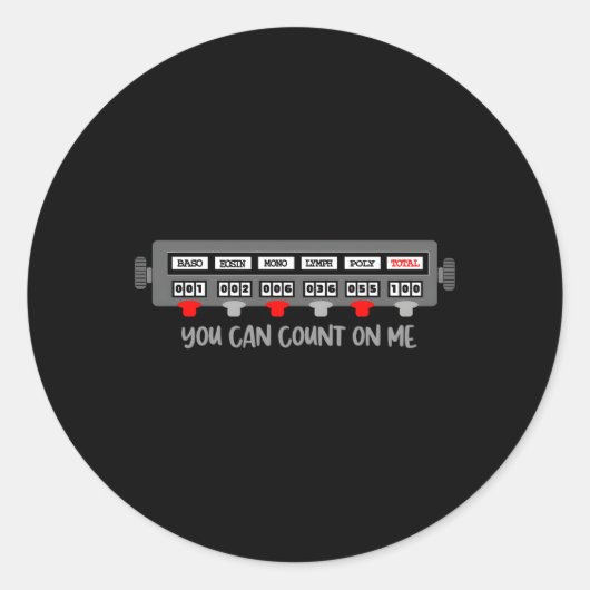 Sticker Rond Fuuny Scientifique Lab Tech Compter Sur Moi Hémato (Devant)