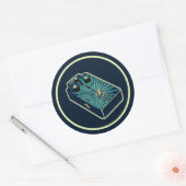Sticker Rond Fuzz bleu aqua (Enveloppe)