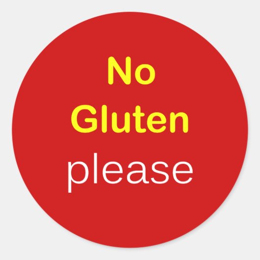 Sticker Rond g5 - Demande de nourriture ~ AUCUN GLUTEN S'IL VOU (Devant)