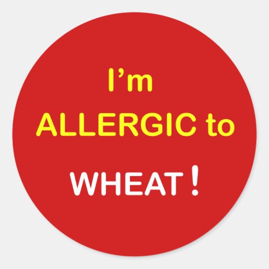 Sticker Rond g8 - Je suis allergique - BLÉ. (Devant)