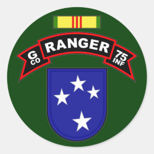 Sticker Rond G Co, 75e régiment d'infanterie - Rangers, Vietnam