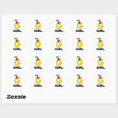 Sticker Rond G est pour la FILLE (Feuille)