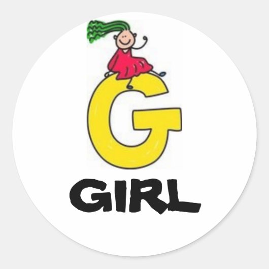 Sticker Rond G est pour la FILLE (Devant)