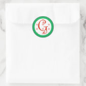 Sticker Rond G Monogramme (Noël lunaire) (Sac)