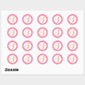 Sticker Rond G Monogramme (rose/orange) (Feuille)