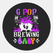 Sticker Rond G P Of The Brewing Baby Grandpa To Be Halloween  (Devant)
