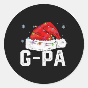 Sticker Rond G-pa Claus Funny Xmas Famille Correspondance Grand