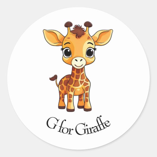 Sticker Rond G pour Giraffe (Devant)