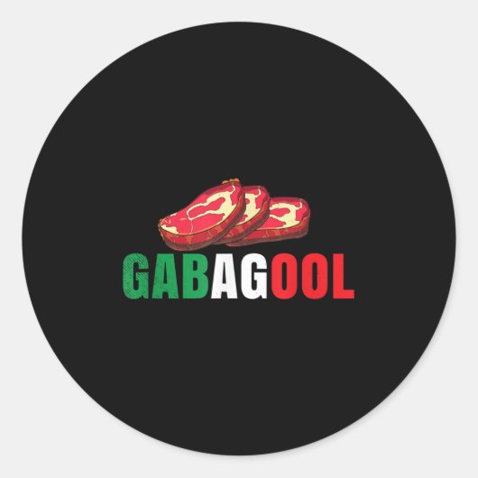 Sticker Rond Gabagool Cacola Meat New Jersey Italian Pride Gift (Devant)