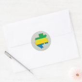 Sticker Rond Gabon Carte Drapeau pleine taille (Enveloppe)