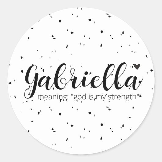Sticker Rond GABRIELLA Nom Signifiant Minimal Moderne Filles No (Devant)