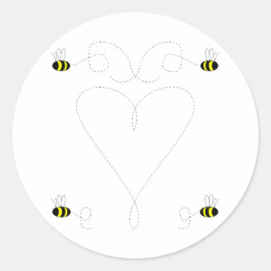 Sticker Rond Gaffez l'autocollant d'amour d'abeille
