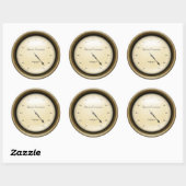 Sticker Rond Gage de pression vapeur Steampunk industriel (Feuille)