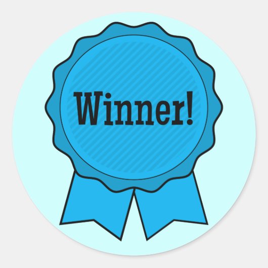 Sticker Rond Gagnant du ruban bleu (Devant)