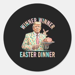 Sticker Rond Gagnant Gagnant Déjeuner de Pâques Président Trump