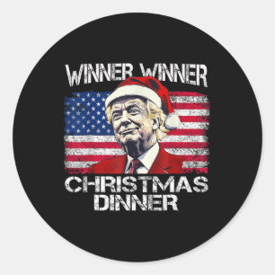 Sticker Rond Gagnante de Trump, le gagnant du dîner de Noël