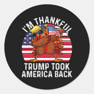 Sticker Rond Gagnante, je remercie Trump Won d'avoir ramené l'A