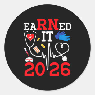 Sticker Rond Gagné rn promotion 2026 infirmière diplômée enregi