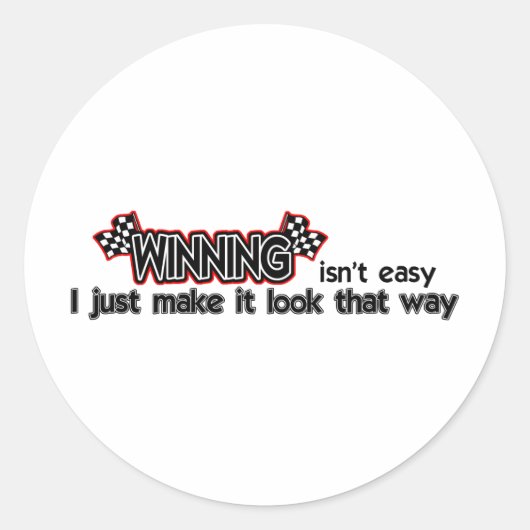 Sticker Rond Gagner n'est pas facile (Devant)