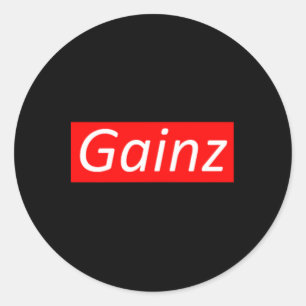 Sticker Rond Gainz Bodybuilding Sport Fitness Cadeau Hommes Fem