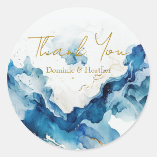 Sticker Rond Gala des rêves de marbre AZURE