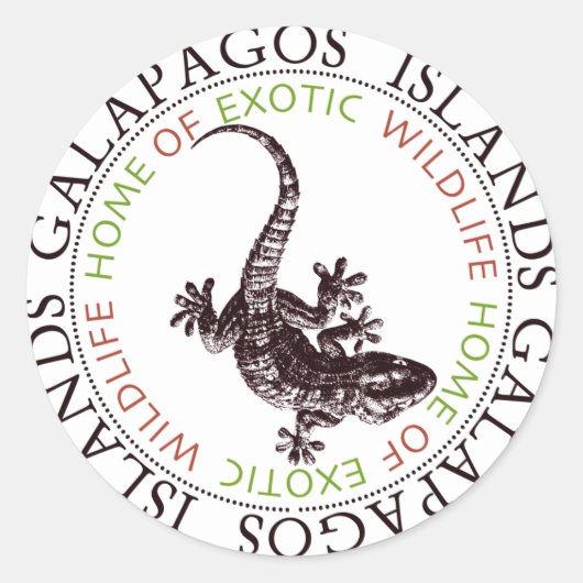 Sticker Rond Galapagos Îles Lizard (Devant)
