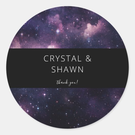 Sticker Rond Galaxie Merci spatial (Devant)