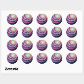 Sticker Rond Galaxie Rose (Feuille)