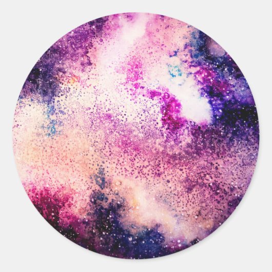 Sticker Rond Galaxie violette (Devant)