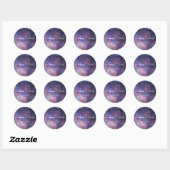 Sticker Rond Galaxy Nebula Stars Starry Mariage de nuit (Feuille)