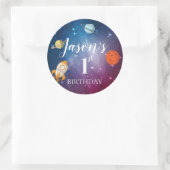 Sticker Rond Galaxy Rocket Cinémas Enfants 1er Anniversaire (Sac)