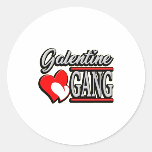 Sticker Rond Galentine Gang Funny Valentines Day With The Gir  (Devant)