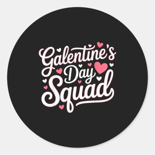 Sticker Rond Galentine's Day Squad For Friends Festive Ladies V (Devant)