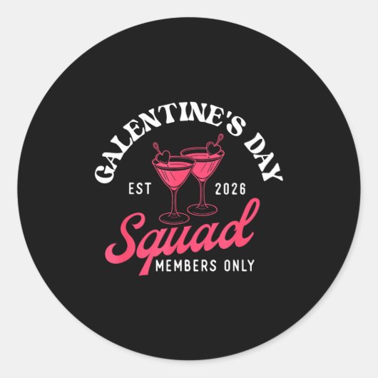 Sticker Rond Galentine's Day Squad - Galentine's Day Gals Siste (Devant)