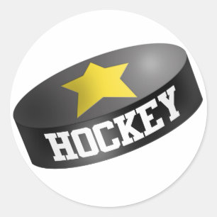 Sticker Rond Galet d'étoile d'hockey