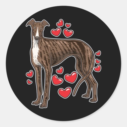 Sticker Rond Galgo Espanol Greyhound Cadeau (Devant)
