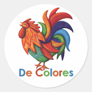 Sticker Rond Gallo De Colores, Matte