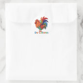 Sticker Rond Gallo De Colores, Matte (Sac)