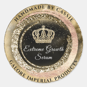 Sticker Rond Galore Imperial Golden Crown Nom Parties scintilla